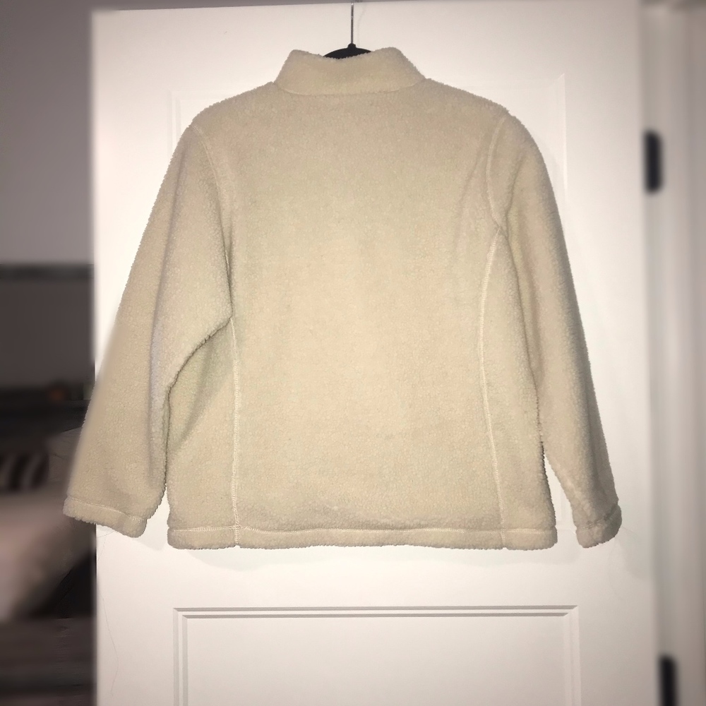 Fuzzy white quarter zip